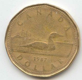 Canada 1987 Canadian 1 Dollar One Loonie $1 Exact Coin Shown photo