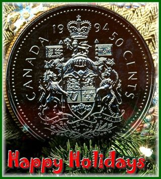 1994 Canadian 50 Cents Cameo Proof Obv - Brilliant Proof Rev.  Holiday Open $4.  00 photo