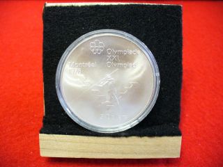 1976 Montreal Olympics Silver 5$ Coin Canada - Women ' S Javelin photo