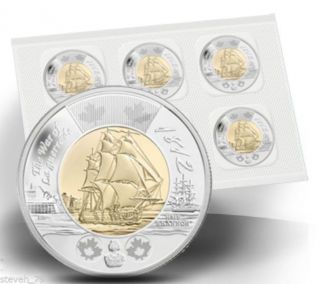 Pack Of 5x 2012 $2 Hms Shannon Canada 2 Dollars photo