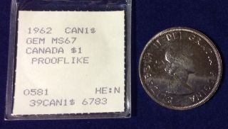 1962 Canada $1 Silver (gem Prooflike Grade Assigned By Kagin ' S) photo