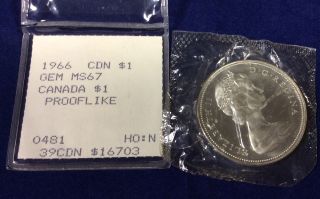 1966 Canada $1 Silver (gem Prooflike Grade Assigned By Kagin ' S) photo