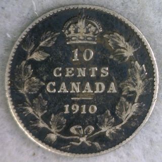 Canada 10 Cents 1919 Silver Canadian Coin (stock 0604) photo