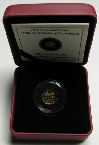 2013 Proof 50c 1/25oz.  9999 Gold 300th Anniversary Louisbourg Canada Fifty photo