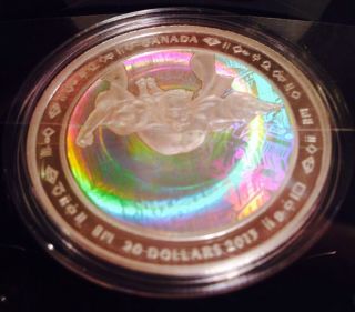 2013 Canada 75th Anniversary Superman Metropolis Hologram $20 1oz Silver Coin photo