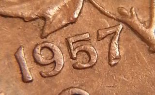 Error Coin 1957 Double Date 57 & Hanging 7 S109 Look photo
