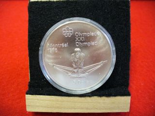 1976 Montreal Olympics Silver 5$ Coin Canada - Rowing photo