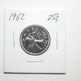 Canadian Silver Twenty Five Cent Coin Year 1962 photo