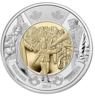 2014 Canada $2 Twoonie - Wait For Me Daddy [mint 1 Coin] In Hand photo