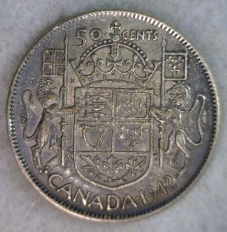 Canada 50 Cents 1942 Silver Coin (stock 0984) photo