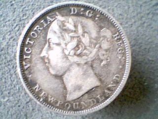 Canada 19th C.  Newfoundland Sterling Silver 20 Cents 1899 Victoria 120k photo