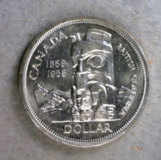 Canada Silver Dollar 1958 Bu Coin (stock 0473) photo