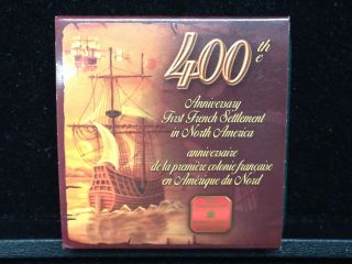 2004 (canada) Proof 400th Ann.  Of 1st French Settlement Comm.  Silver Dollar photo