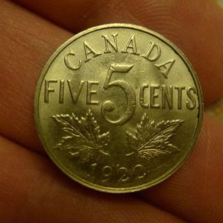 1922 Uncirculated Canada Five 5 Cents Canadian Coin photo