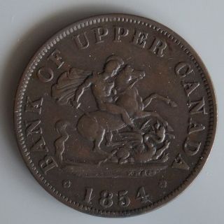 Province Of Canada Half Penny Bank Of Upper Canada Token 1857 Pc - 5c1 Breton 720 photo