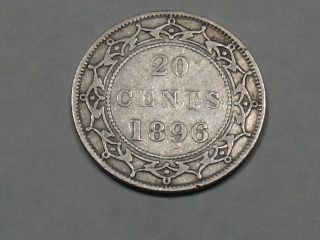 1896 Newfoundland Twenty Cent Silver Coin 6389b photo