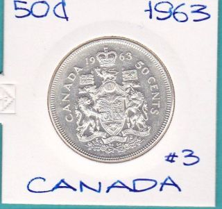 The Old Canada Silver Half Dollar 1963 Coin 3. photo