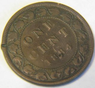 1884 Canada 1 Cent Coin photo