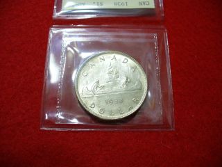 1938 Canada Silver Dollar Coin Au - 58 Iccs Graded See Photos photo