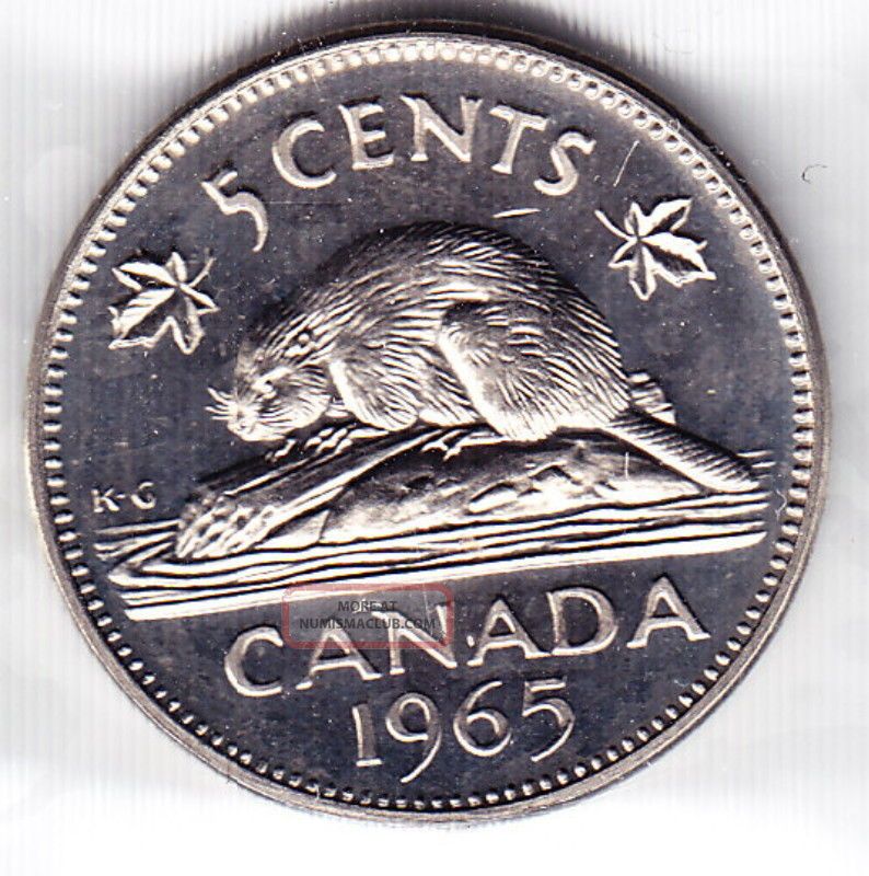 1965 Canada Iccs Graded 5 - Cent Nickel Coin - Pl 66 Heavy Cameo