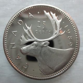 1989 Canada 25 Cents Proof Quarter Coin photo