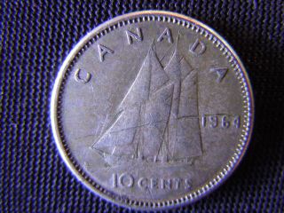 1964 - Canada 10 Cent Coin (silver) - Canadian Dime - World - 51d photo