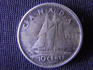 1963 - Canada 10 Cent Coin (silver) - Canadian Dime - World - 21d photo