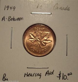 Canada George Vi 1949 A Between Hearing Aid Small Cent - Bu photo