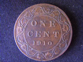 1910 - Canada - Large - One - Cent - Coin -  - Canadian - Penny - 39 - K photo