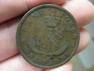 1857 Bank Of Upper Canada Token One Penny Coin 1 Cent Piece Ma11 photo