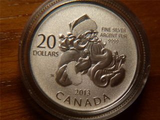 2013 Canada $20 Twenty Dollars.  9999 Silver Coin,  Santa Claus photo
