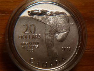 2012 Canada $20 Twenty Dollars, .  9999 Silver Coin,  Polar Bear photo