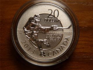 2013 Canada $20 Twenty Dollars, .  9999 Silver Coin,  Hockey photo