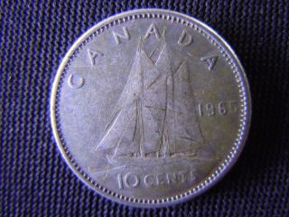 1965 - Canada 10 Cent Coin (silver) - Canadian Dime - World - 24d photo