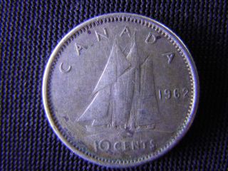 1962 - Canada 10 Cent Coin (silver) - Canadian Dime - World - 23d photo