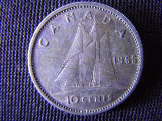1966 - Canada 10 Cent Coin (silver) - Canadian Dime - World - 28d photo