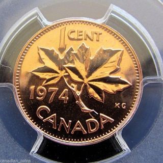 Canada 1974 1 Cent Pcgs Pl66rd Finest Graded Prooflike Penny photo