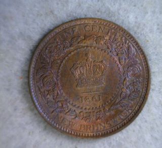 Brunswick Cent 1861 Unc Canada Coin (stock 0248) photo