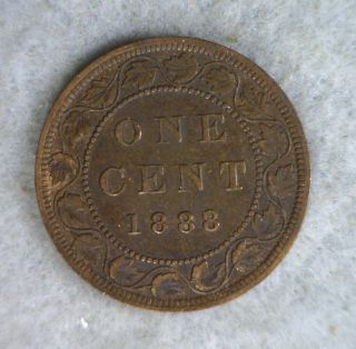 Canada Large Cent 1888 Very Fine Canadian Coin (stock 0398) photo