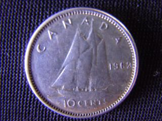 1962 - Canada 10 Cent (silver) - Canadian Dime - World - 54e photo
