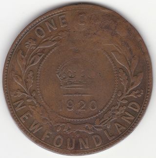 1920c Newfoundland 1 Cent Coin photo