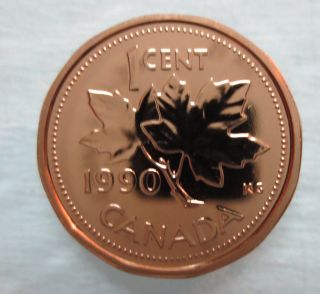 1990 Canada 1 Cent Proof - Like Penny photo