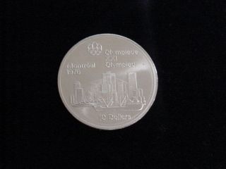 1976 Canada Unc $10.  00 Silver Olympic Montreal Skyline photo