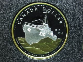 2010 100th Anniversary Of Canada ' S Royal Navy Canadian Gold Plated Silver Coin photo