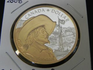 2008 Silver Proof Canadian Canada 400th Anniversary Of Quebec City $1 Dollar photo