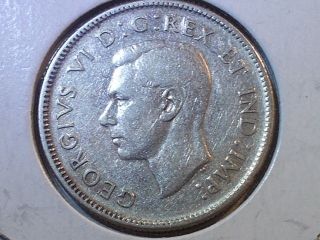 1944 Canada George Vi Twenty Five Cent Silver Coin photo