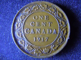 1917 - Canada - Large - One Cent - Coin - - Canadian - Penny - H13 photo