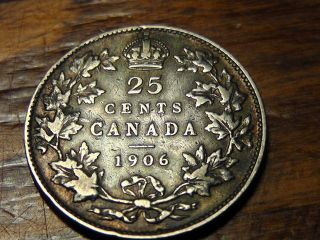 1906 Canada Twenty Five Cents 25c photo
