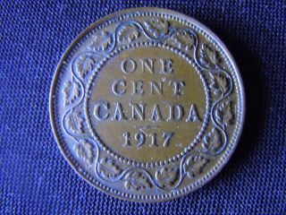 1917 - Canada - Large - One Cent - Coin - - Canadian - Penny - F47 photo