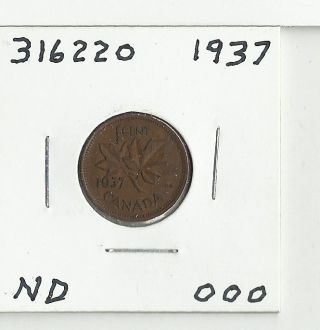 1937 Canadian Small Cent - 316220 photo